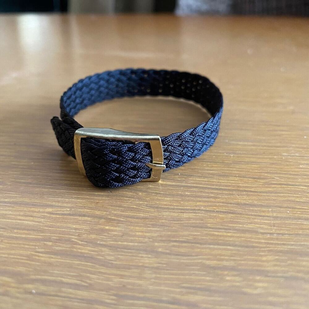 8.5 Inch Ladies Black Nylon Watch Strap Buckle Adjustable Braided Minimalistic